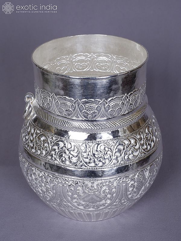 Ritual Engraved Pure Silver Mana For Auspicious Occasion From Nepal | Ritual Item