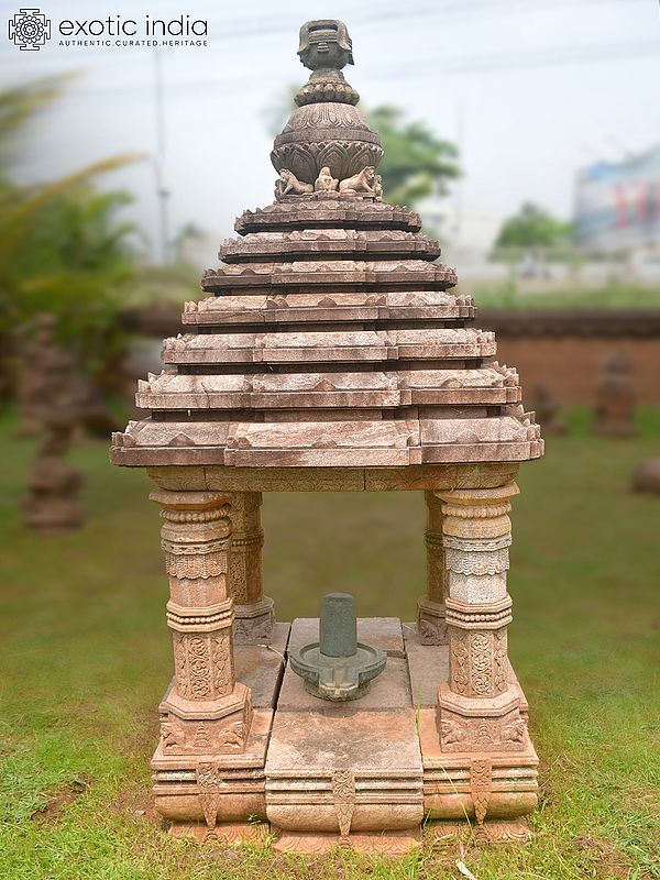 83" Shivling Temple | Orissa Stone Statue Exquisite Handmade Indian Art | Shipped by Sea Overseas