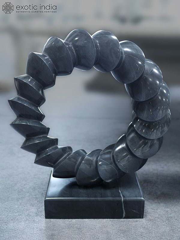 30" Black Ring | Modern Art Marble Statue | Exquisite Indian Art