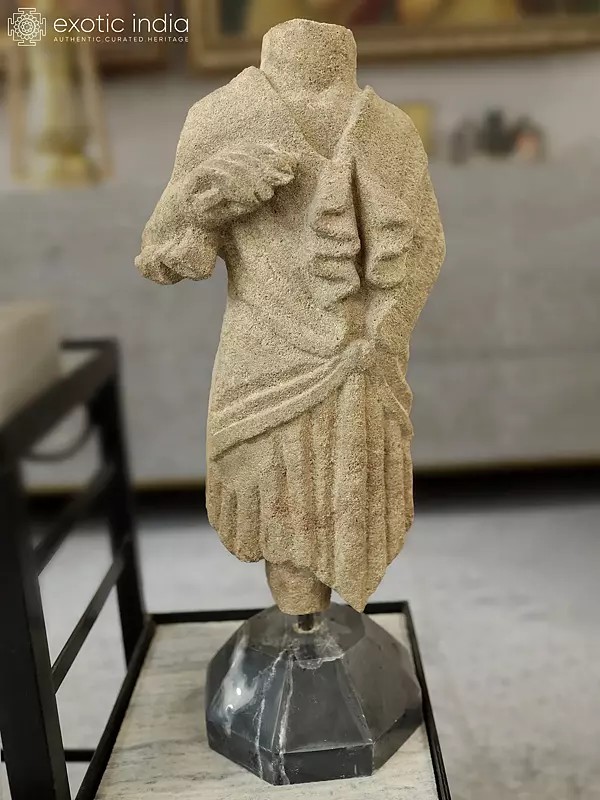 27" Headless Roman | Sandstone Statue | Exquisite Indian Art