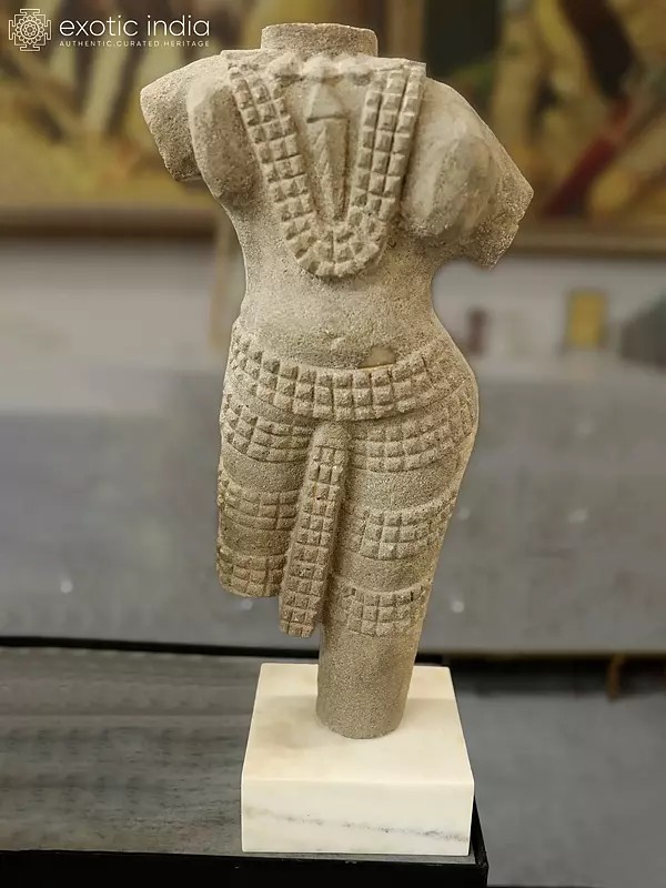 27" Human Torso | Sandstone Statue | Exquisite Indian Art
