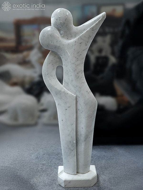 54" Dancing Couple | Abstract Modern Art | Marble Statue | Exquisite Indian Art