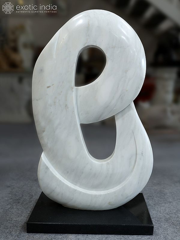 32" Decorative Piece | Abstract Modern Art | Marble Sculpture | Exquisite Indian Art