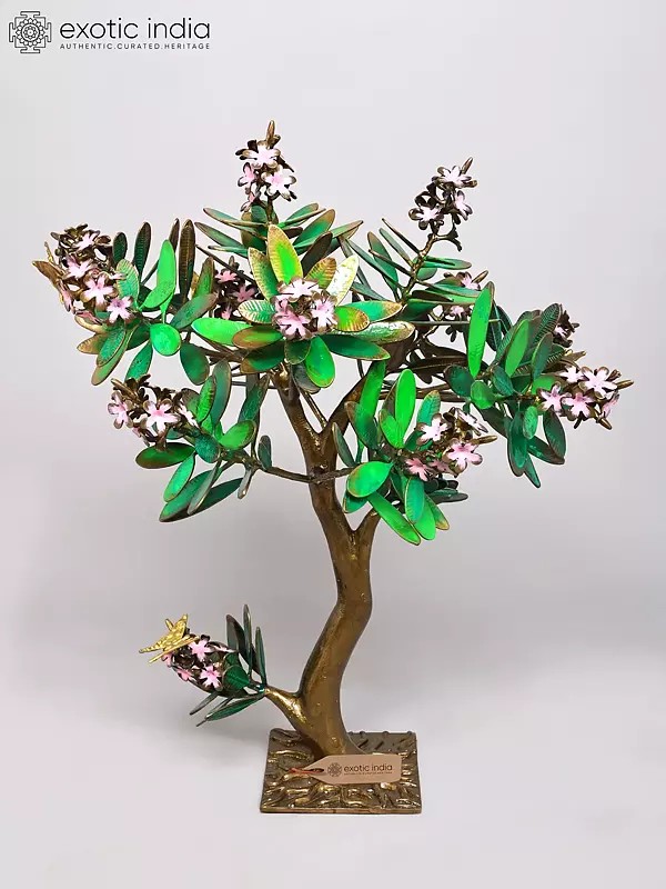 32" Brass Guava Tree with Flowers | Decorative Showpiece