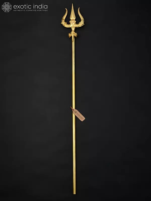 64" Large Brass Shiva's Trident / Trishul | Handmade