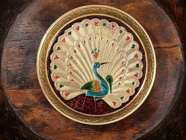 Brass Peacock Design Plate