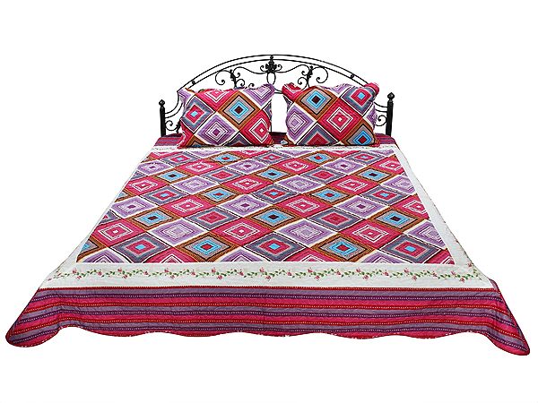 Valerian Kantha Reversible Quilt And Pillow Covers From Jodhpur