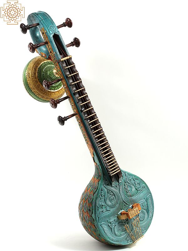 51" Superfine Wooden Carved Award Winning Saraswati Veena