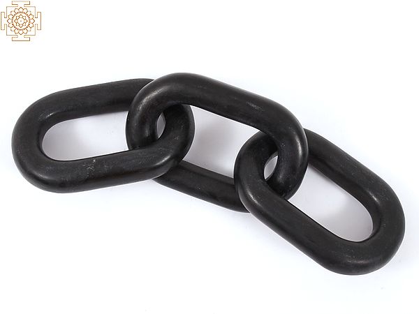 Single Carved Black Stone Chain Link | Home Decor