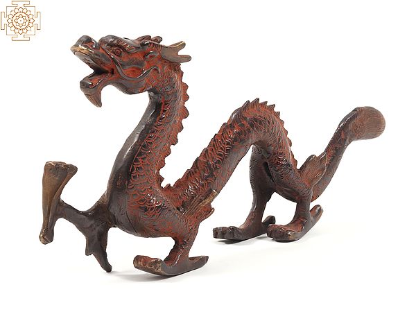 13" Brass Chinese Dragon Figurine | Home Decor