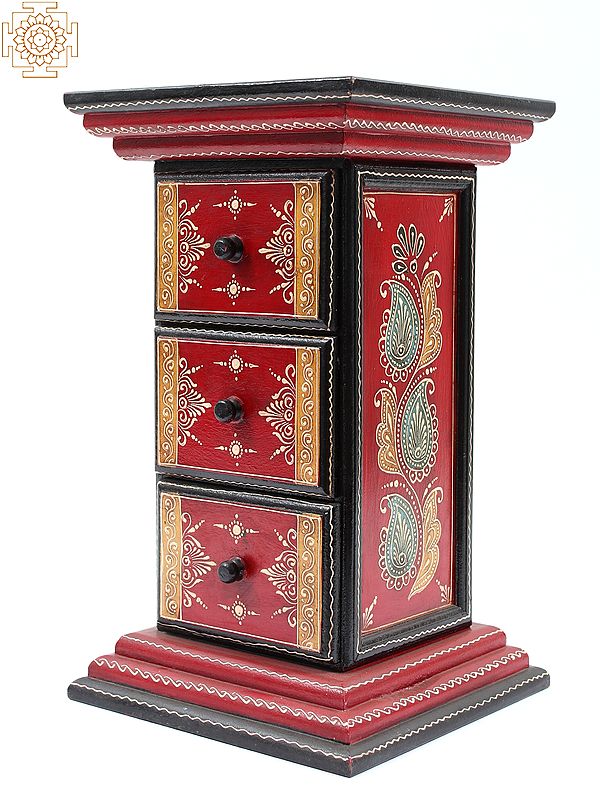 Rajasthani Art Wooden Table with Drawer