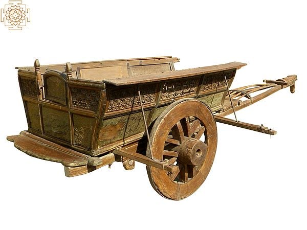 134" Large Vintage Wooden Cart