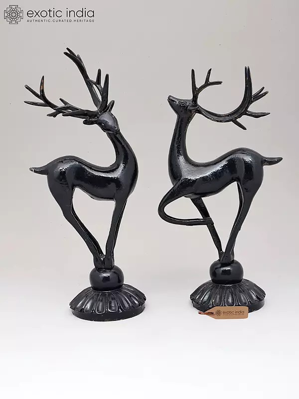 11" Brass Pair of Reindeer | Home Decor