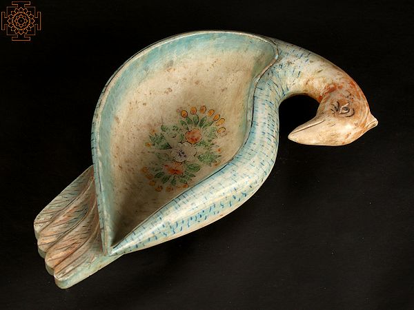 Marble Bird Figurine Vintage Look Urli Bowl
