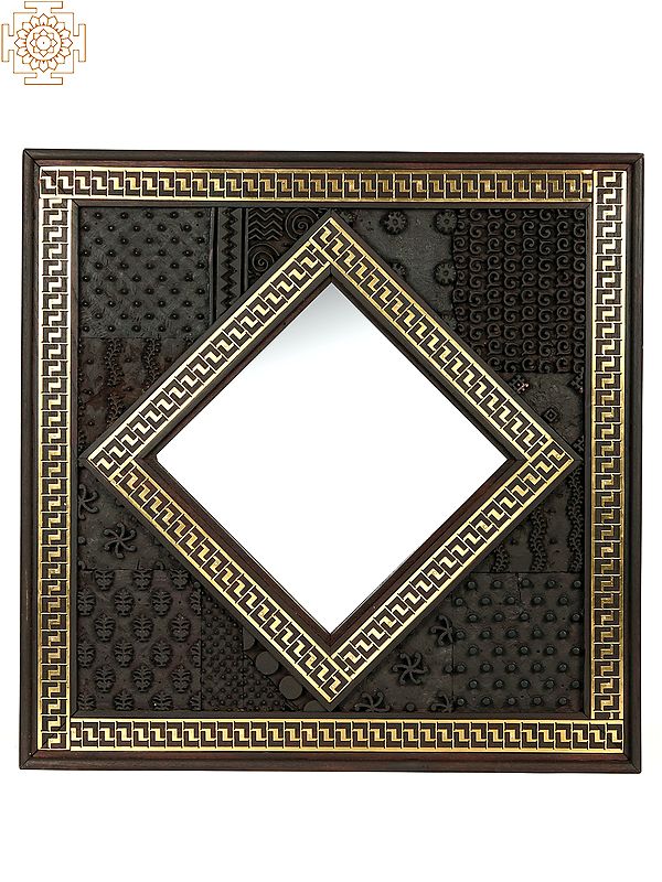 24" Wooden Wall Panel With Mirror