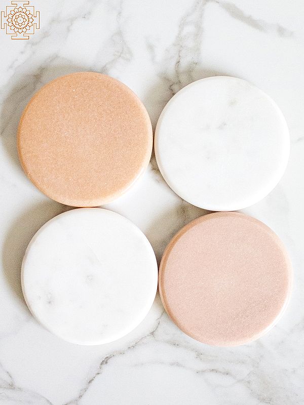 Pink Indian Marble Up-down Coaster (Set of 4)
