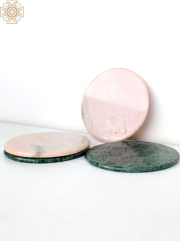 Di-Colored Coaster In Marble (Set of 4)
