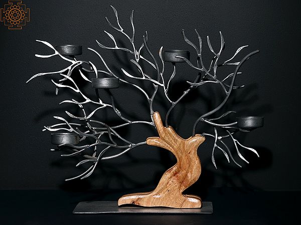15" Tree of Life with Tealight Candle Holder