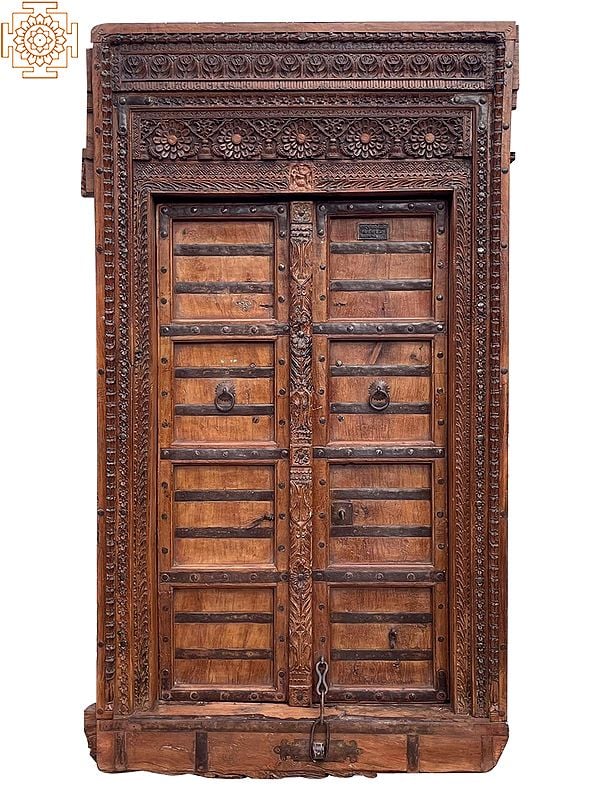 79" Large Vintage Wood Door | Inticrate Work