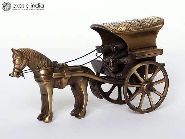 Small Brass Horse Cart | Handmade Decor Items