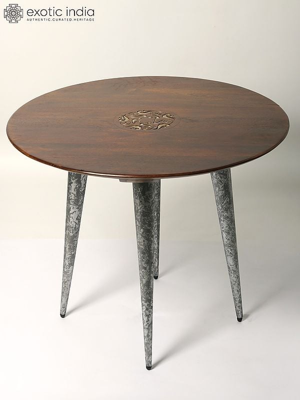 30" Round Table | Wood and Iron
