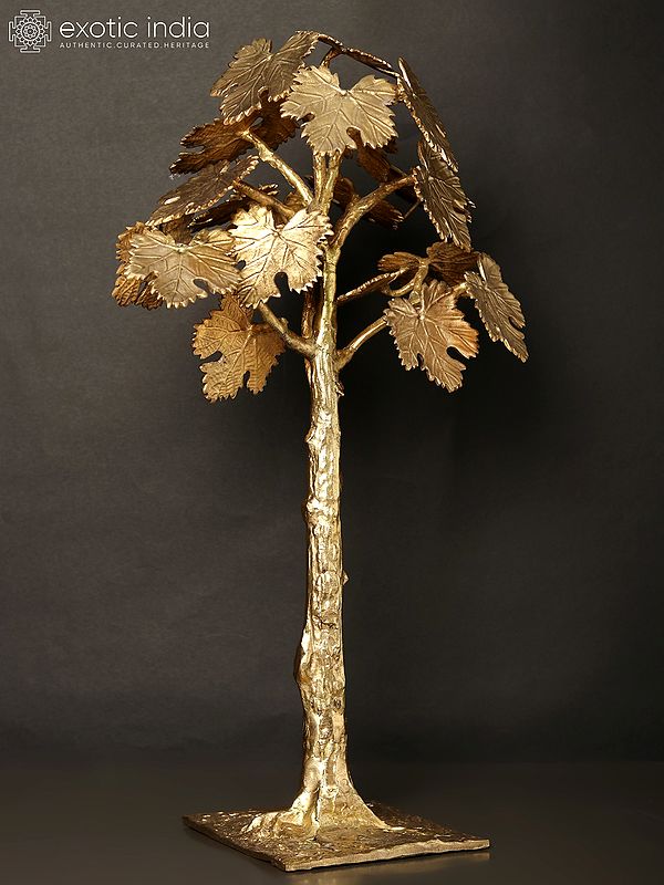 22" Maple Tree in Brass | Home Decor