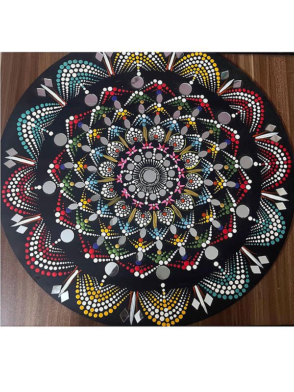 Attractive Mandala Art With Colorful Dot | Acrylic On Mdf Wood | By Kajal Saxena