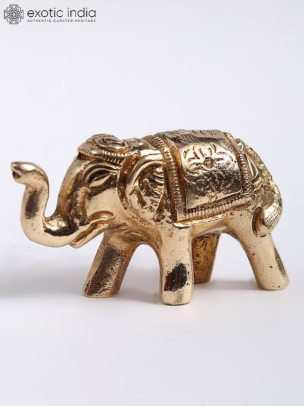 2" Small Decorative Elephant Brass Statue