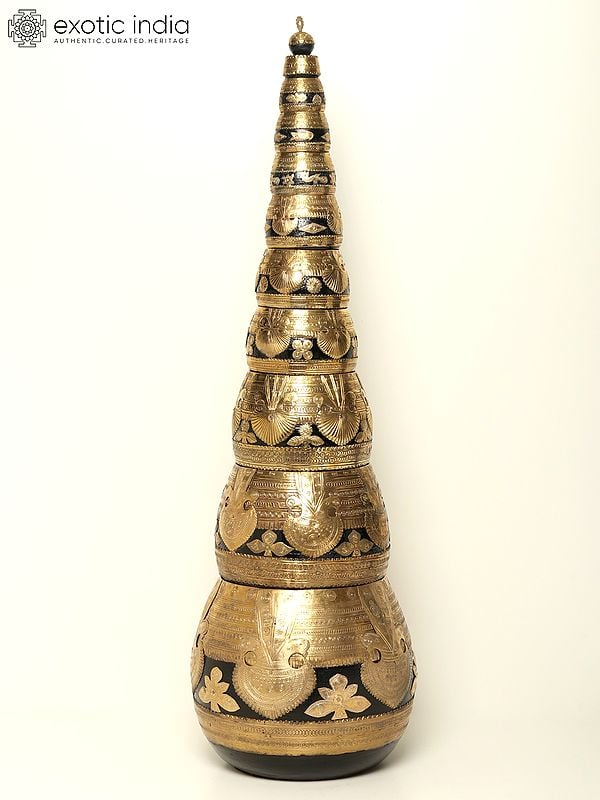 33" Sherpai Suri Bowls (Set of Nine Bowls) | Wood and Brass