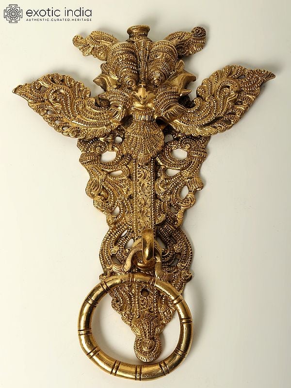 10" Brass Kirtimukha Door Knocker