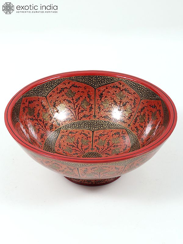7" Superfine Hand Painted Papier Mache Bowl from Kashmir