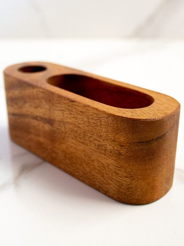 4" Small Wood Pen and Card Holder