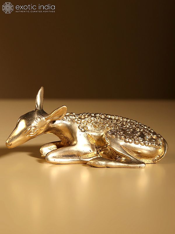 4" Brass Fawn (Baby Deer) Figurine | Home Decor