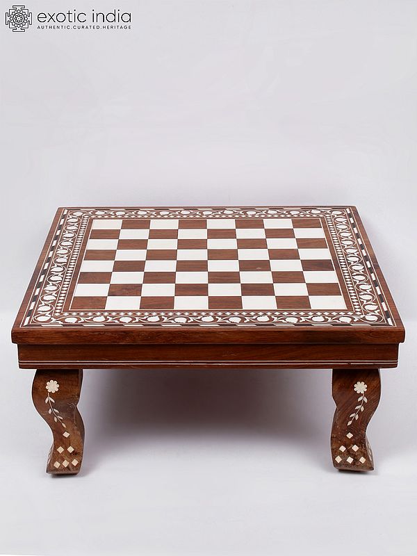 15" Wood Chess Board Chowki