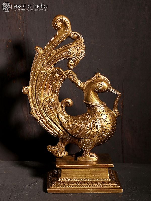 7" Peacock (Annam) | Hoysala Art | Bronze Statue