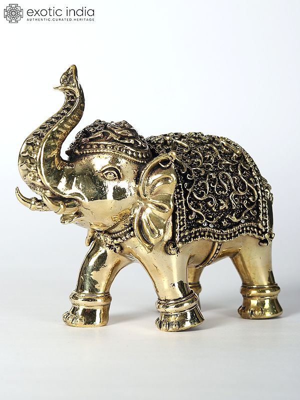 4" Small Decorative Elephant | Brass Statue