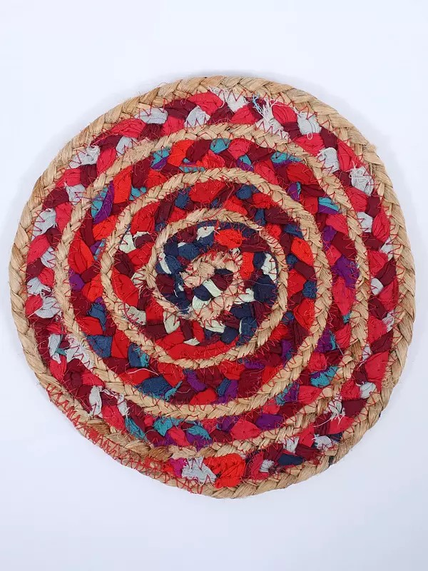 Jute and Cotton Hand Braided Round Mat