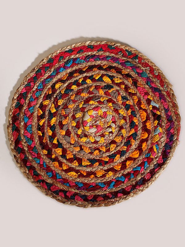 Jute and Cotton Hand Braided Round Table Mat