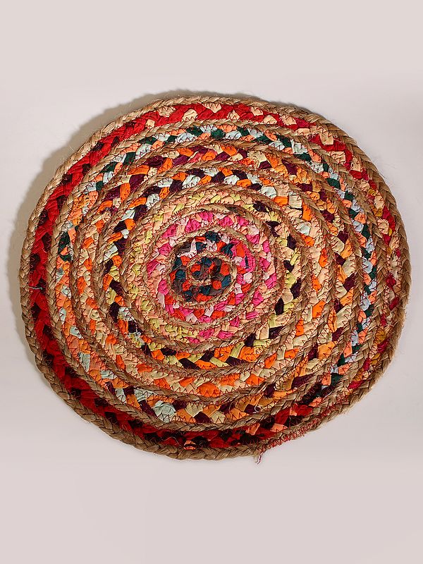 Jute and Cotton Hand Braided Round Table Mat