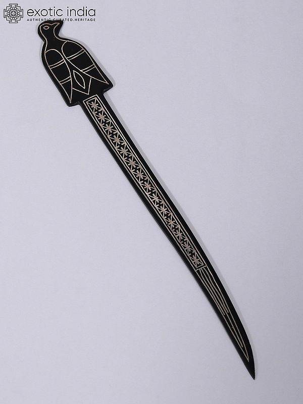 6" Small Attractive Knife with Beautiful Handle | Bidri Artwork | Gunmetal with Real Silver