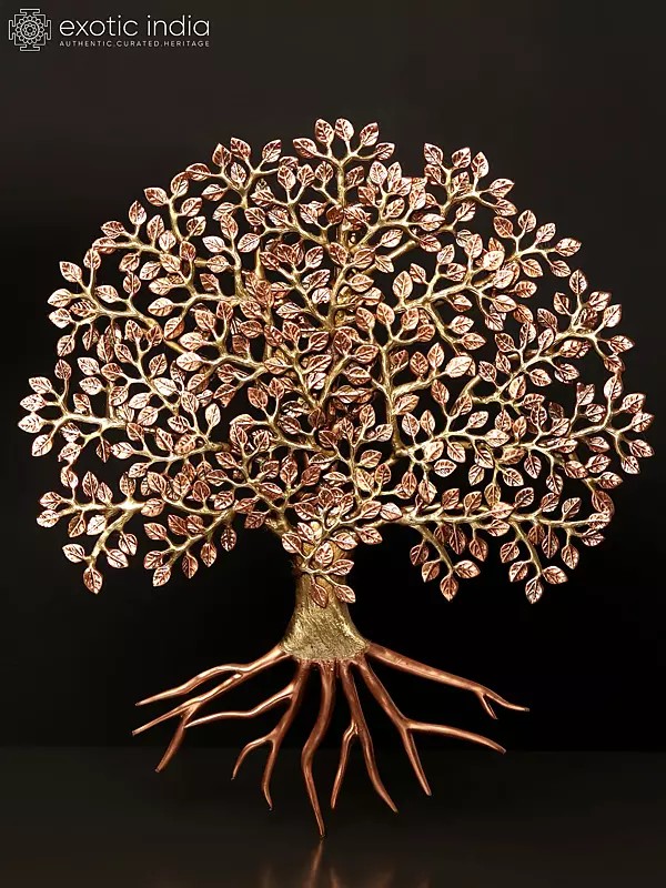19" Wall Hanging Tree of Life | Brass with 24 Karat Rose Gold Plating