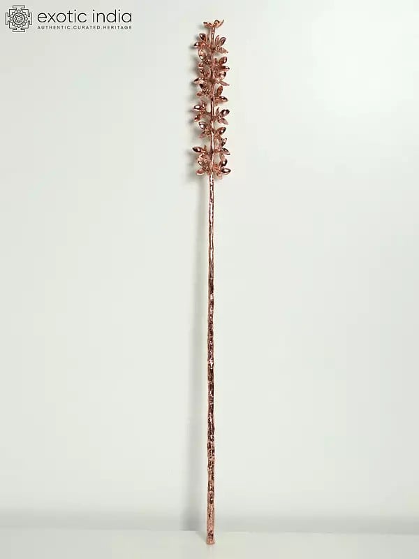 33" Large Decorative Flowers Stick | Brass with 24 Karat Rose Gold Plating