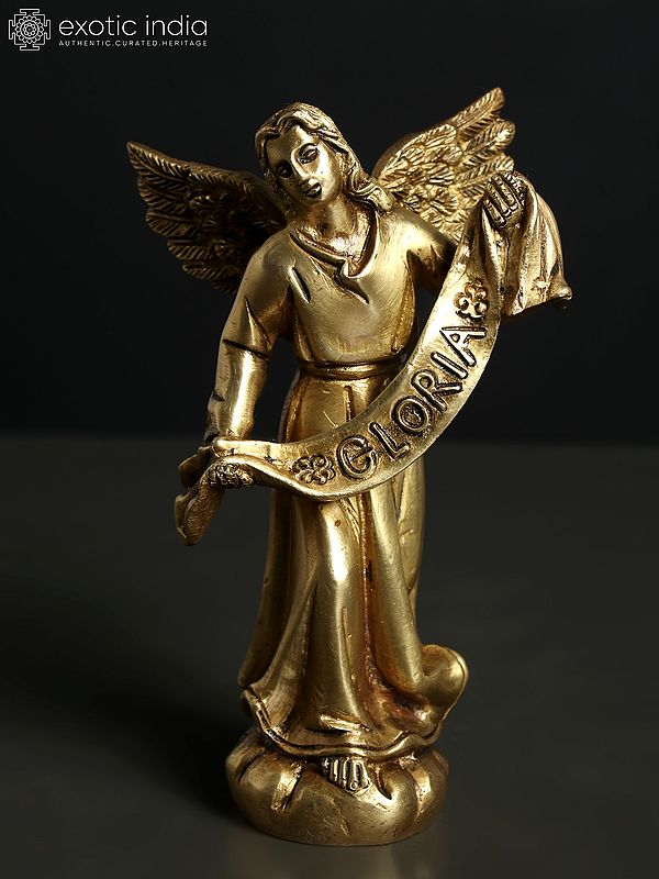 6" Small Gloria Angel Brass Statue