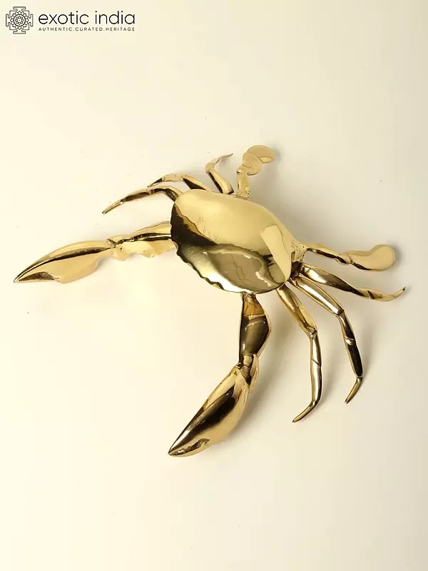 9" Brass Decorative Crab
