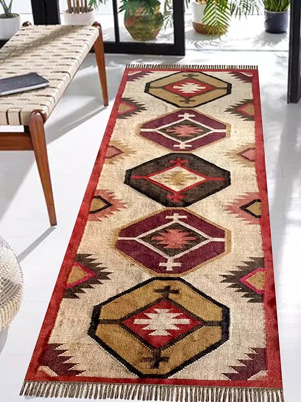 Wool And Jute Homeliving Vintage Floor Dhurrie Turkish Rug