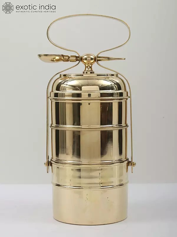 Brass Lunch Box/Tiffin Box | Available in Two and Three Tiers