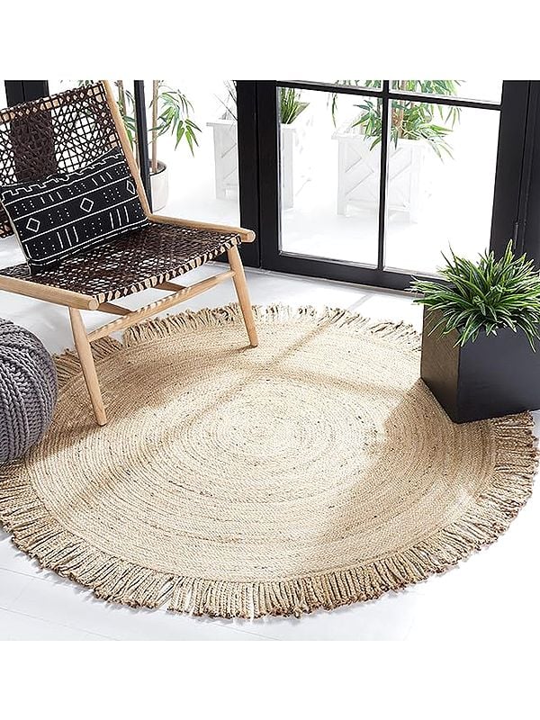 Indian Hand Woven Jute Area Rug For Home And Living Rooms