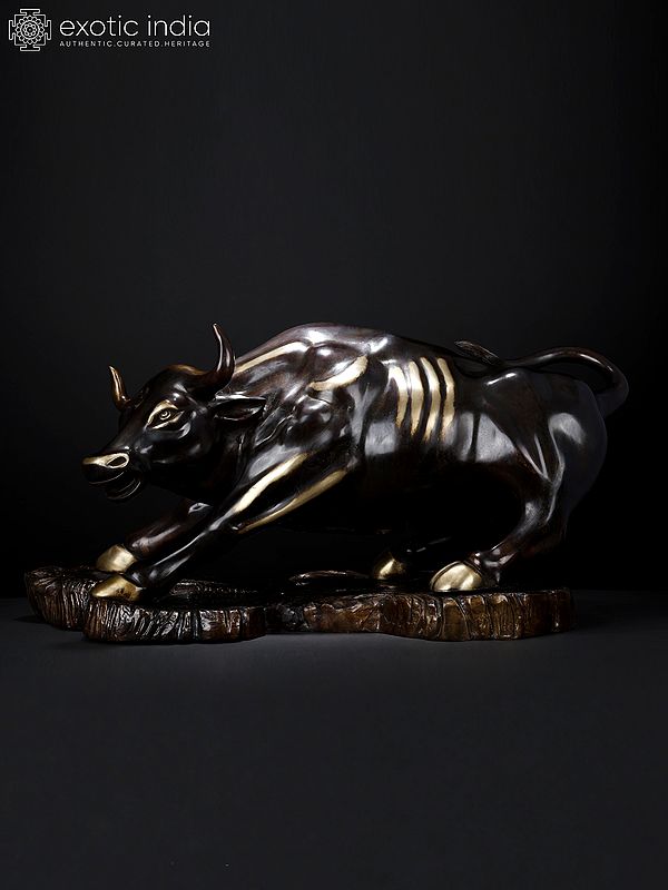 32" Large New York Wall Street Bull | Brass Statue