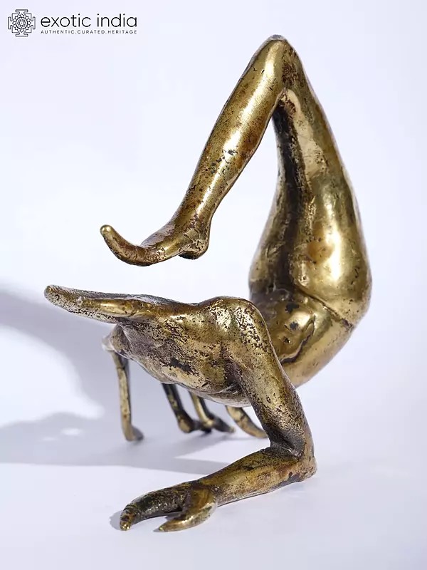 5" Small Brass Statue of Half Scorpion and Half Human Practicing Yoga