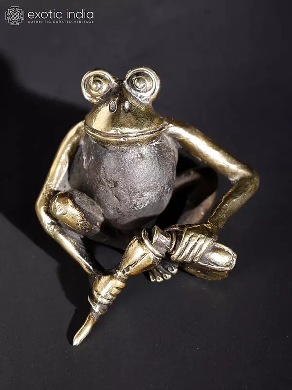 2" Enjoying Frog Figurine | Original Sculpture | Table Decor